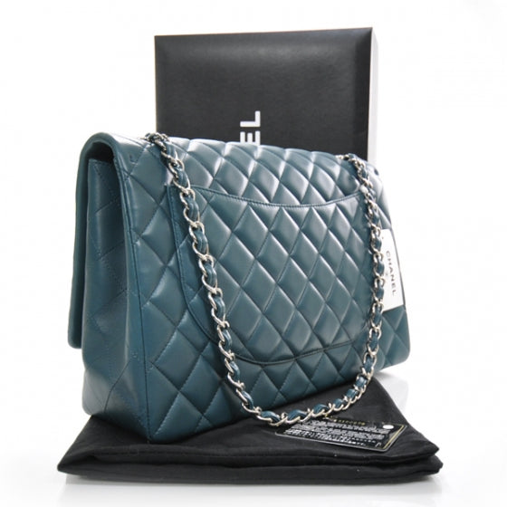 Chanel Lambskin Quilted Maxi Flap Turquoise 3 of 11
