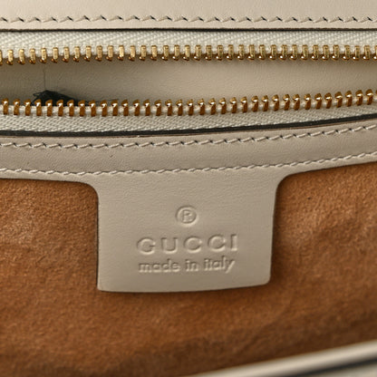 Gucci Calfskin Web Medium Sylvie Top Handle Bag White 6 of 10