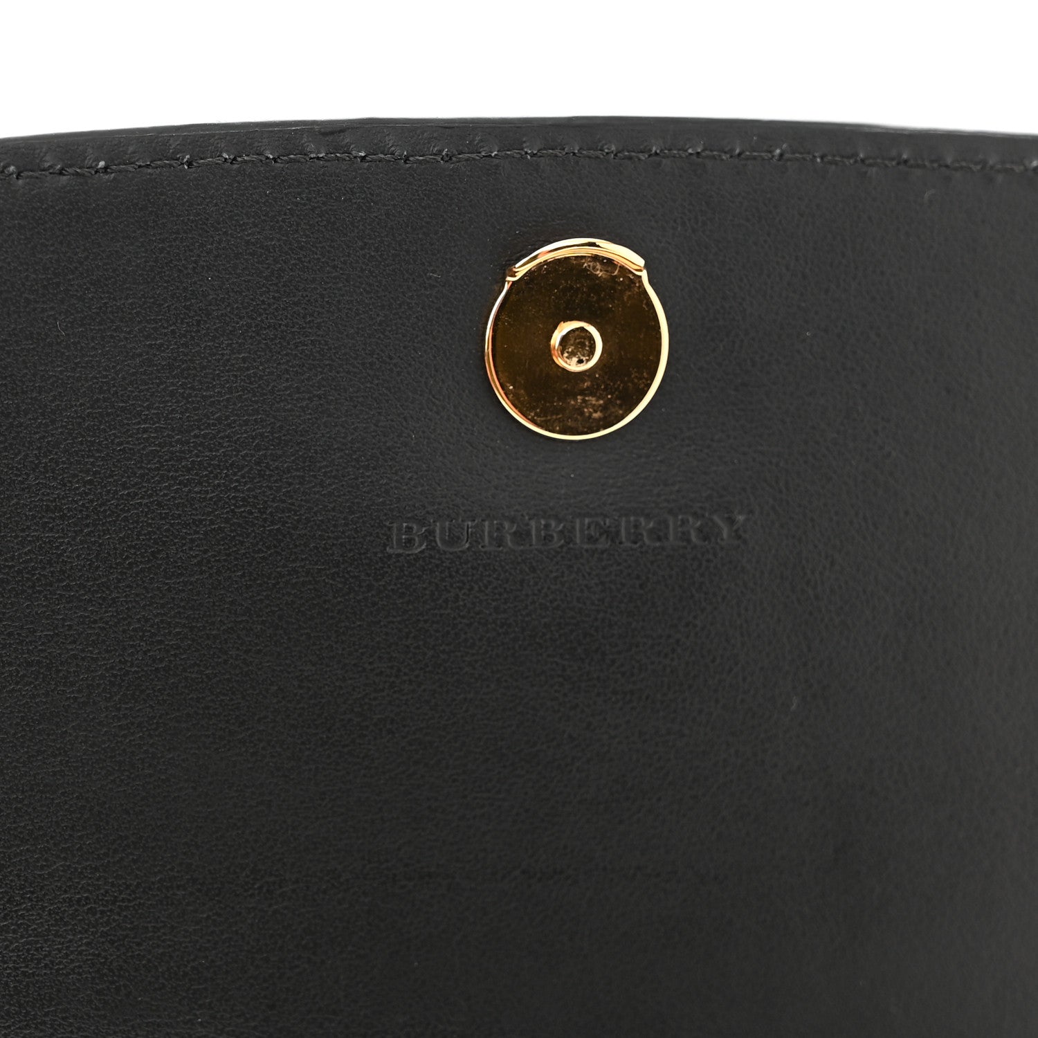 Burberry Grainy Calfskin House Check Henley Wallet On Chain Black 6 of 9