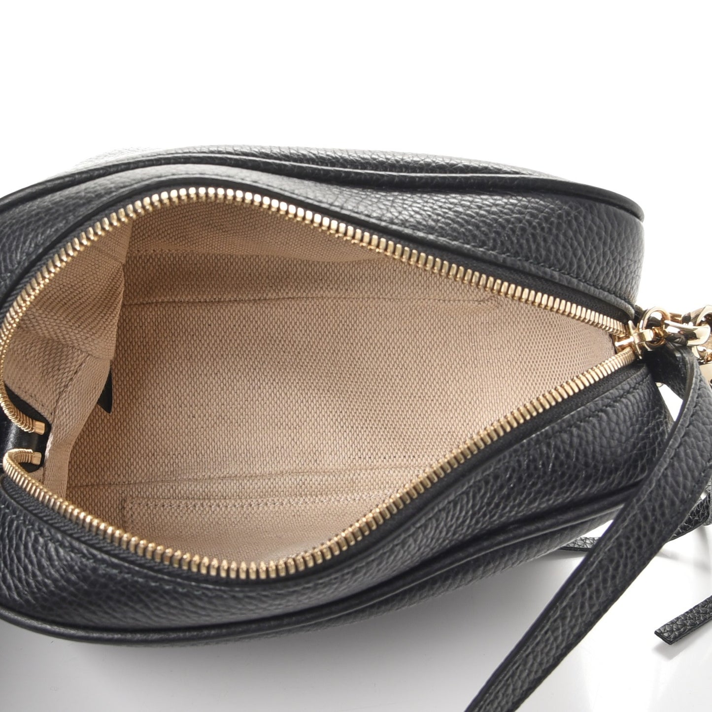 Pebbled Calfskin Small Soho Disco Bag Black