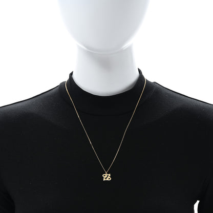 Fendi Metal Karligraphy Necklace Gold 3 of 4