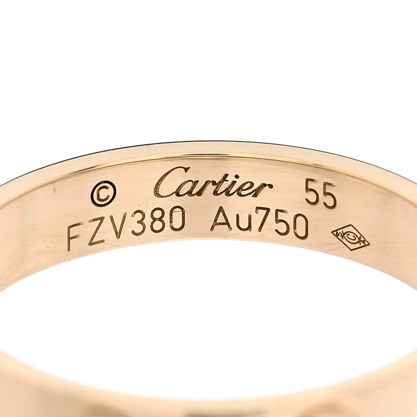 18K Yellow Gold 3.5mm LOVE Wedding Band Ring 55 7.25