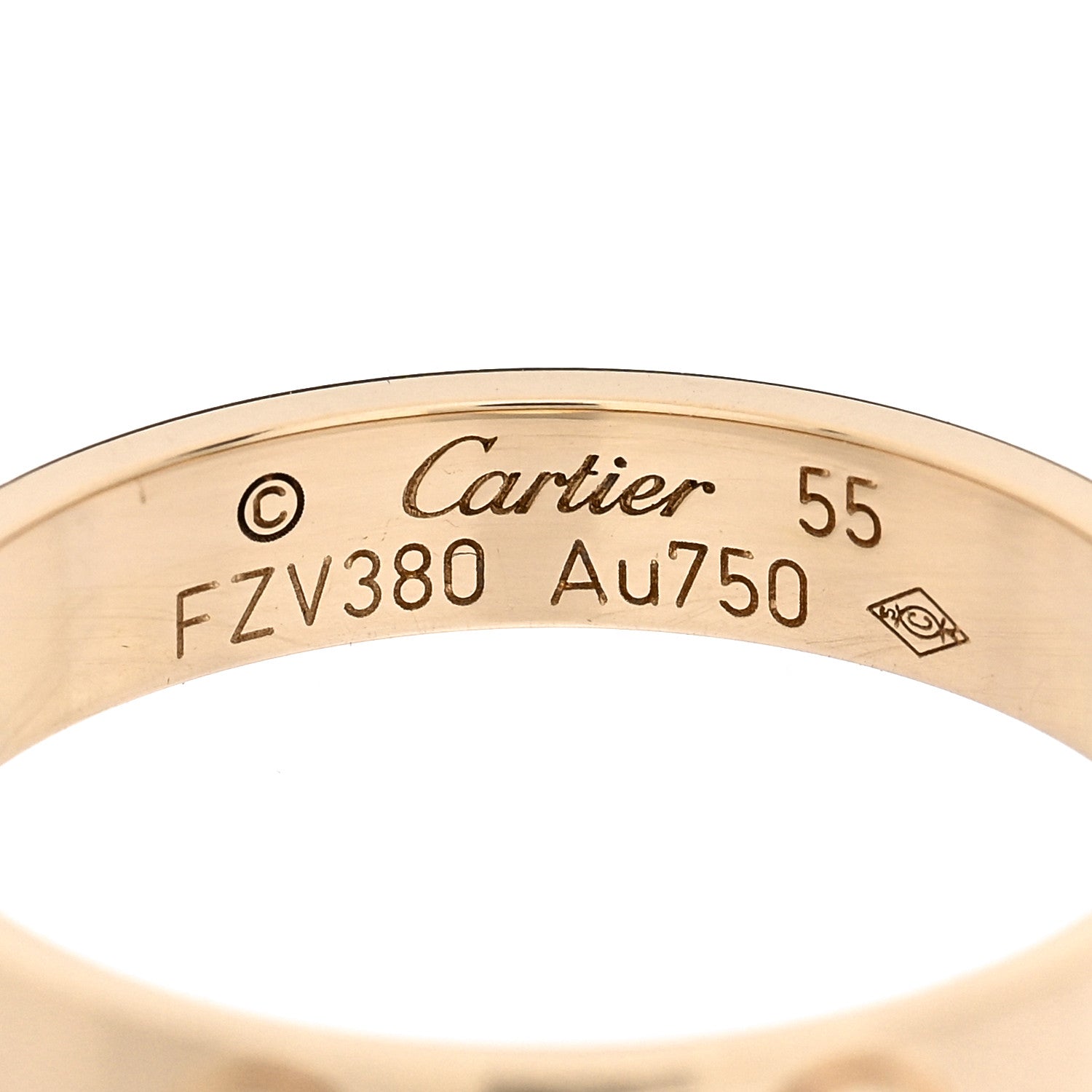 Cartier 18K Yellow Gold 3.5mm LOVE Wedding Band Ring 55 7.25 4 of 5