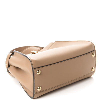 Fendi Vitello Seta Nabuk Pequin Mini Peekaboo Iconic Satchel Cuoio Tobacco Moro 4 of 11