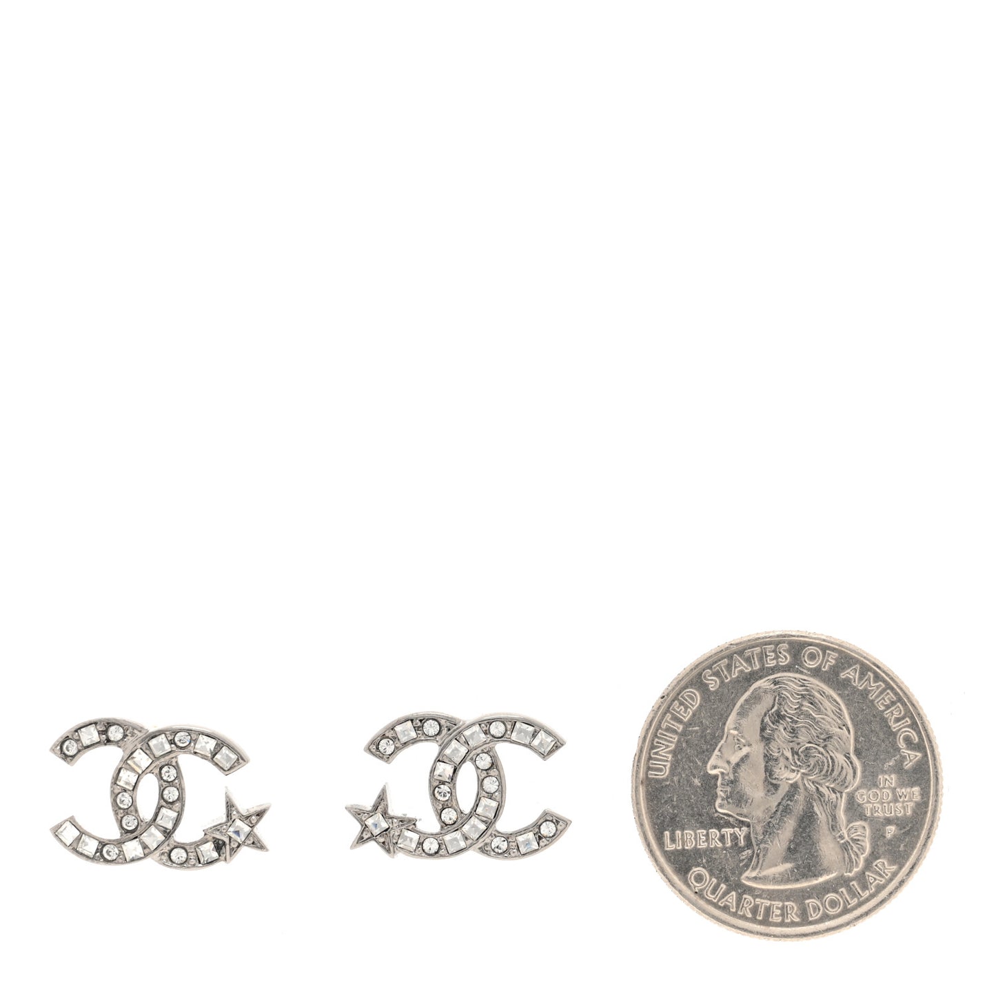 Crystal CC Starfall Earrings Silver