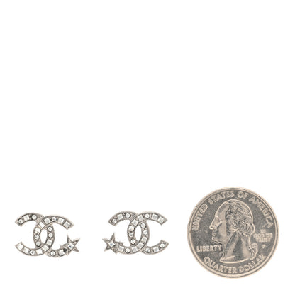 Chanel Crystal CC Starfall Earrings Silver 2 of 5
