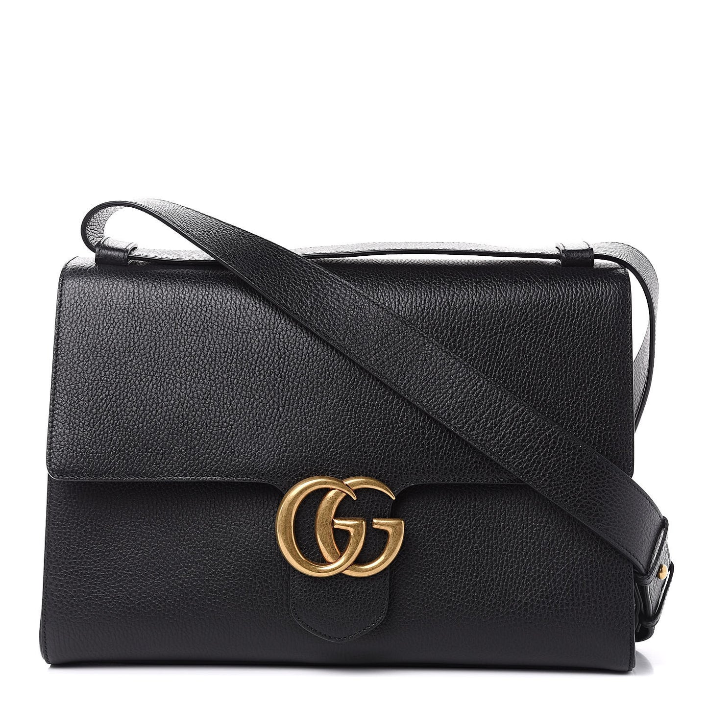 Calfskin GG Marmont Messenger Bag Black