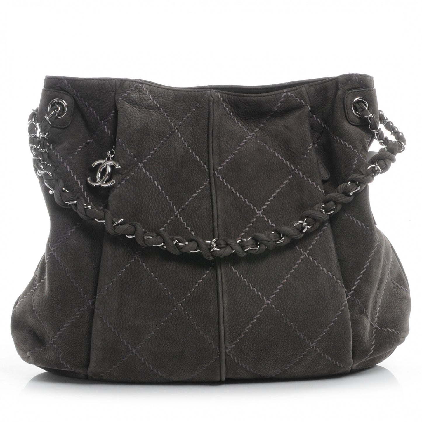 Suede Ultimate Stitch Hobo Grey