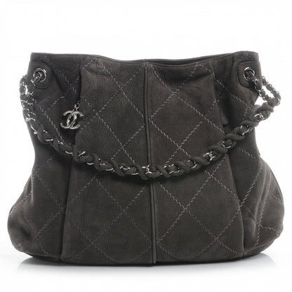 Chanel Suede Ultimate Stitch Hobo Grey 1 of 7