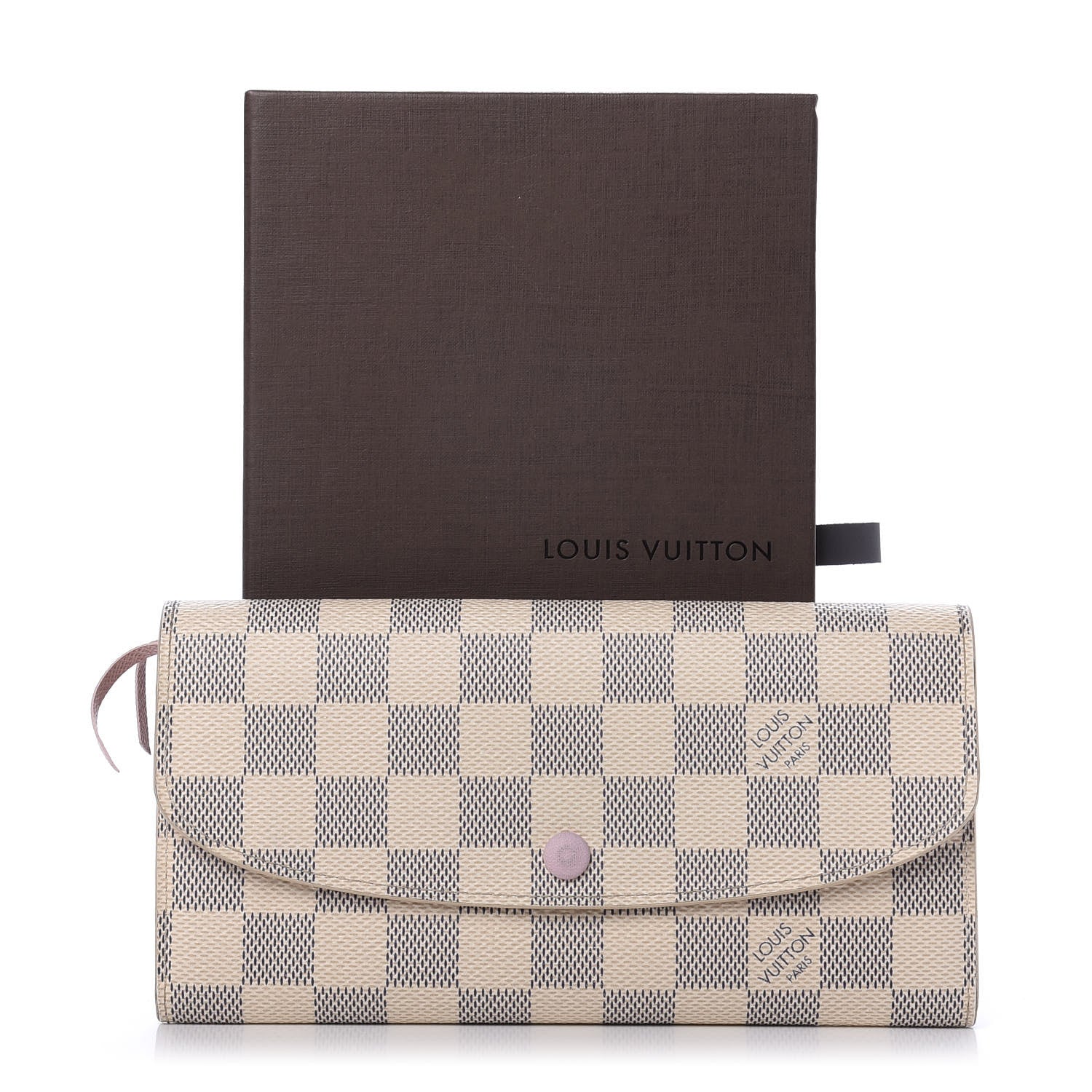 Louis Vuitton Damier Azur Emilie Wallet Rose Ballerine 8 of 8