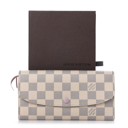 Louis Vuitton Damier Azur Emilie Wallet Rose Ballerine 8 of 8
