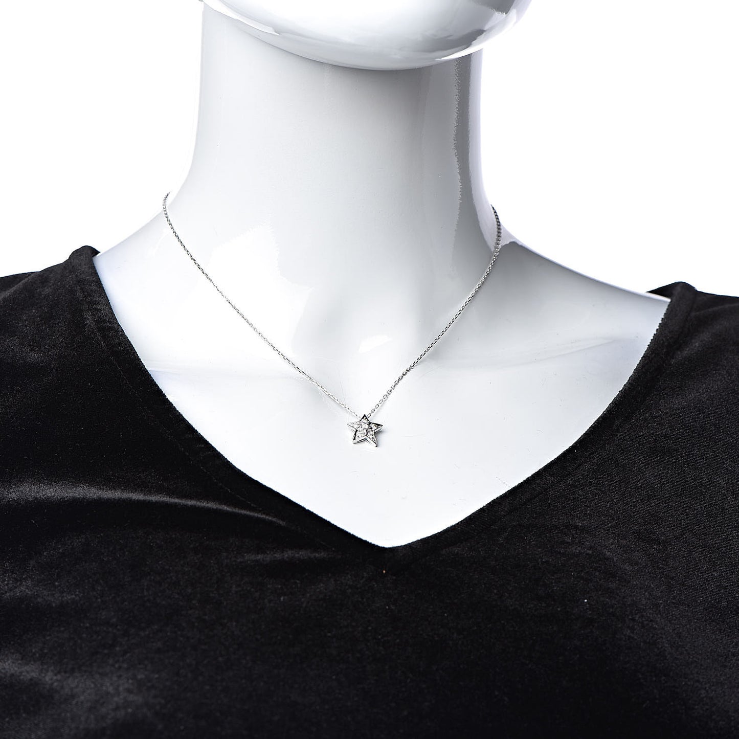 18K White Gold Diamond Small Comete Geode Pendant Necklace