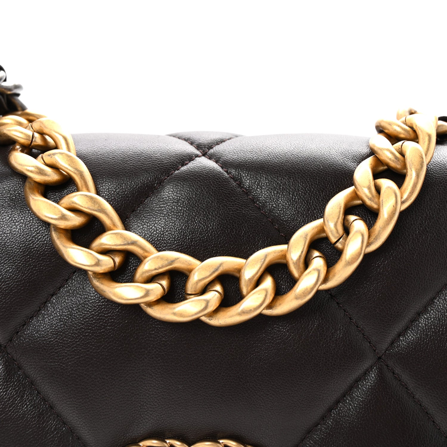 Chanel Lambskin Quilted Medium Chanel 19 Flap Dark Brown 8 of 10