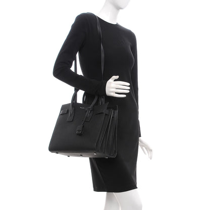 Saint Laurent Grained Calfskin Small Sac De Jour Black 2 of 8