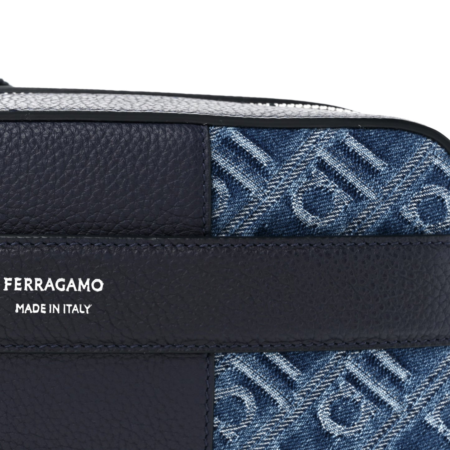Monogram Denim Crossbody Bag Blue