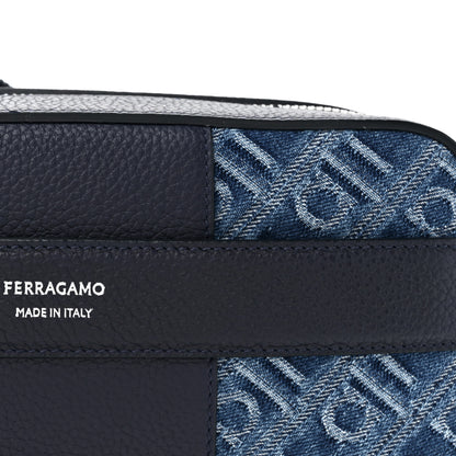 Salvatore Ferragamo Monogram Denim Crossbody Bag Blue 8 of 10