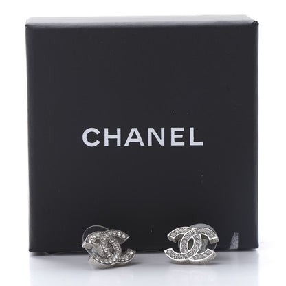 Chanel Crystal CC Earrings Silver 6 of 6