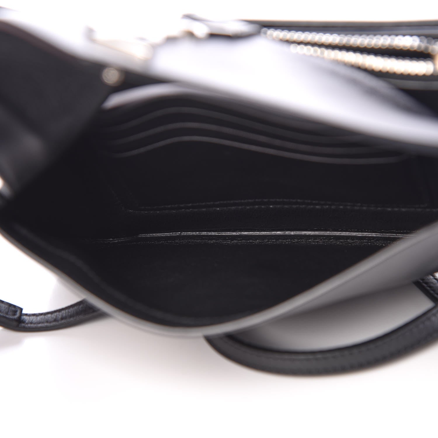 Saint Laurent Calfskin Monogram Tri Pocket Crossbody Bag Black 5 of 10