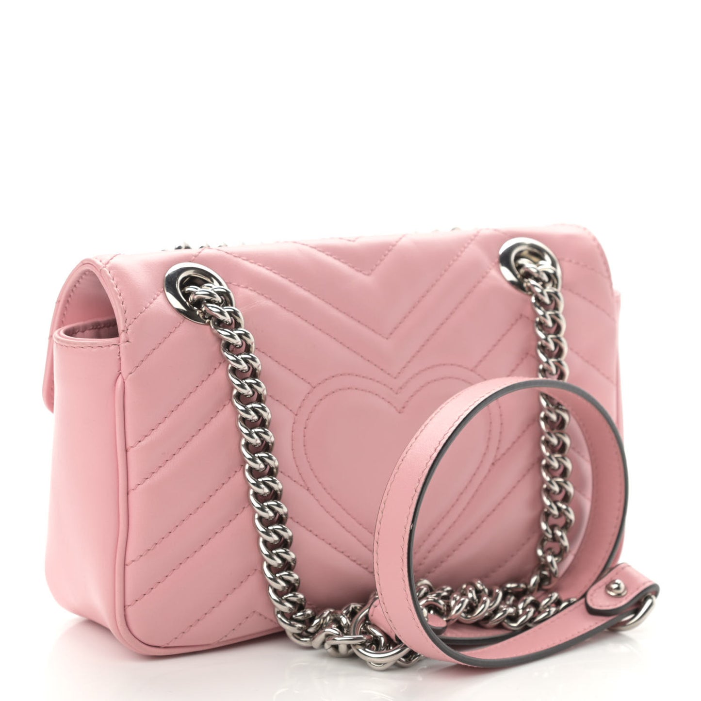 Calfskin Matelasse Mini GG Marmont Shoulder Bag Wild Rose