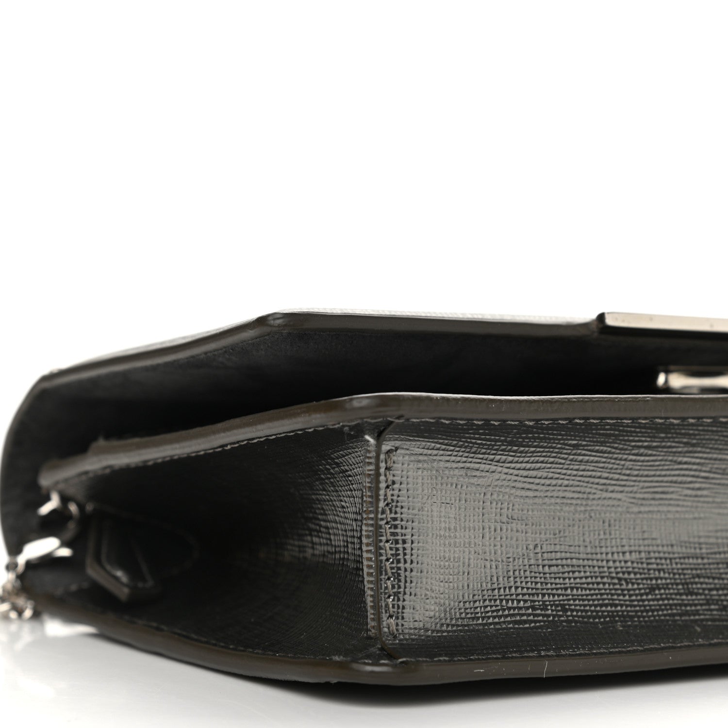 Fendi Vitello Mirror Elite Tube Wallet on Chain Graphite 9 of 12