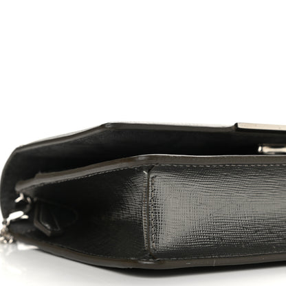 Fendi Vitello Mirror Elite Tube Wallet on Chain Graphite 9 of 12