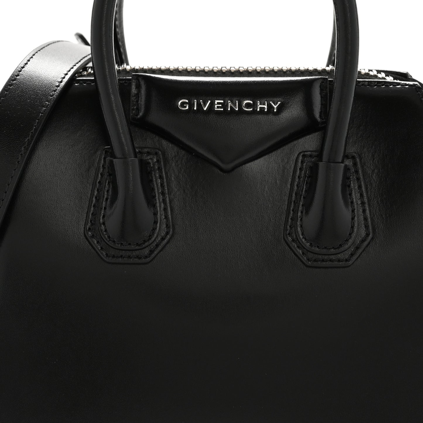 Shiny Lord Calfskin Mini Antigona Black