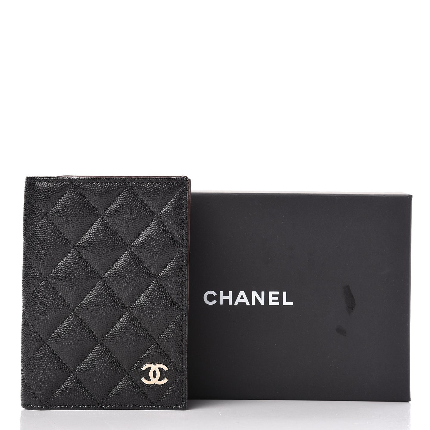 Caviar Quilted Passport Holder Black