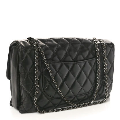 Chanel Lambskin Quilted Maxi 3 Flap Black 2 of 12