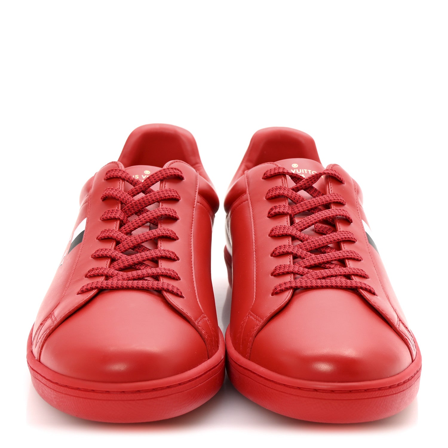 Louis Vuitton Calfskin Luxembourg Sneakers 10 Red 3 of 10
