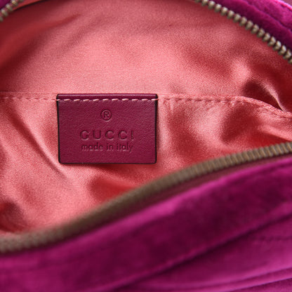 Gucci Velvet Matelasse GG Marmont Belt Bag 85 34 Fuchsia Violet Cyclamen 6 of 11