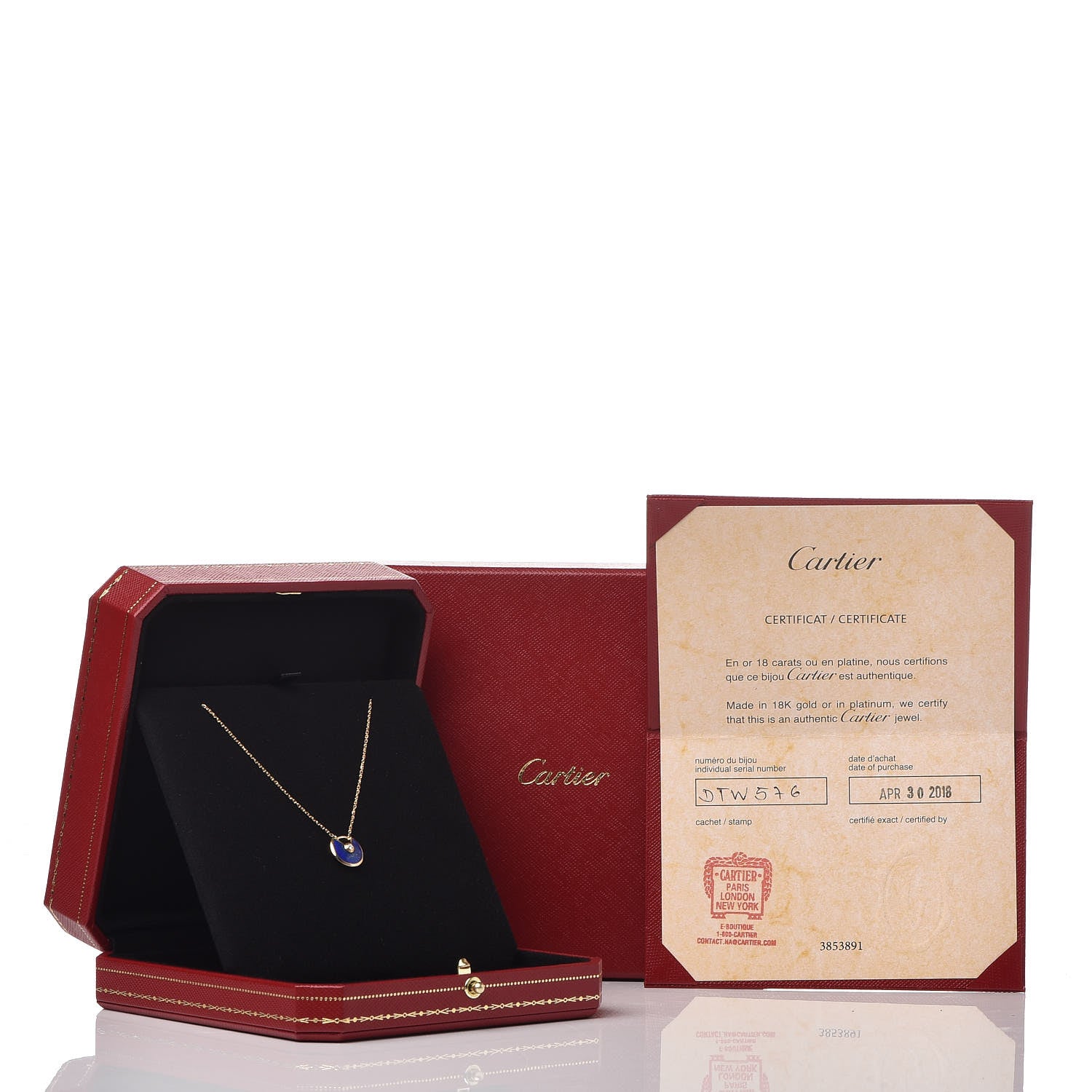 Cartier 18K Yellow Gold Diamond Lapis Lazuli XS Amulette de Pendant Necklace 6 of 6