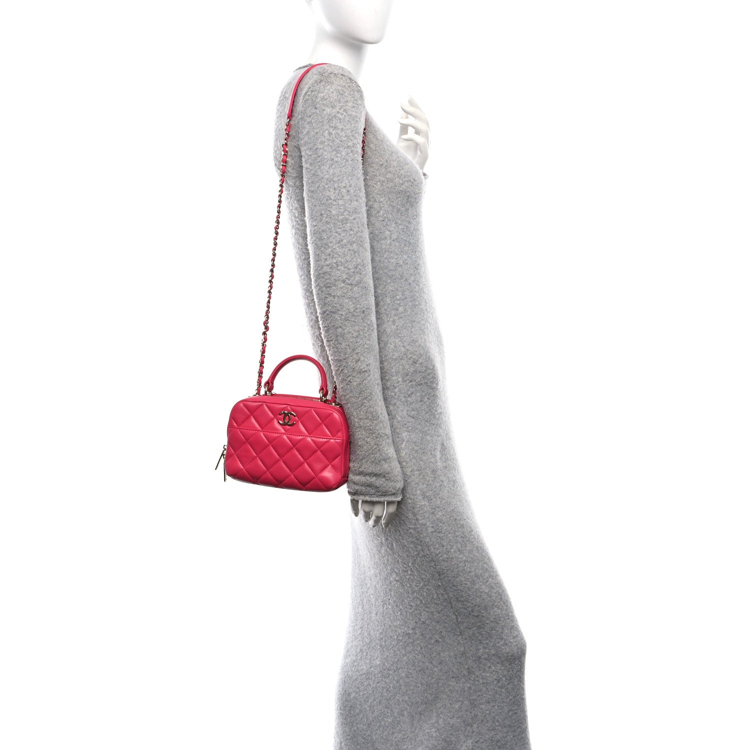 Chanel Lambskin Quilted Small Trendy CC Bowling Bag Pink 2 of 14