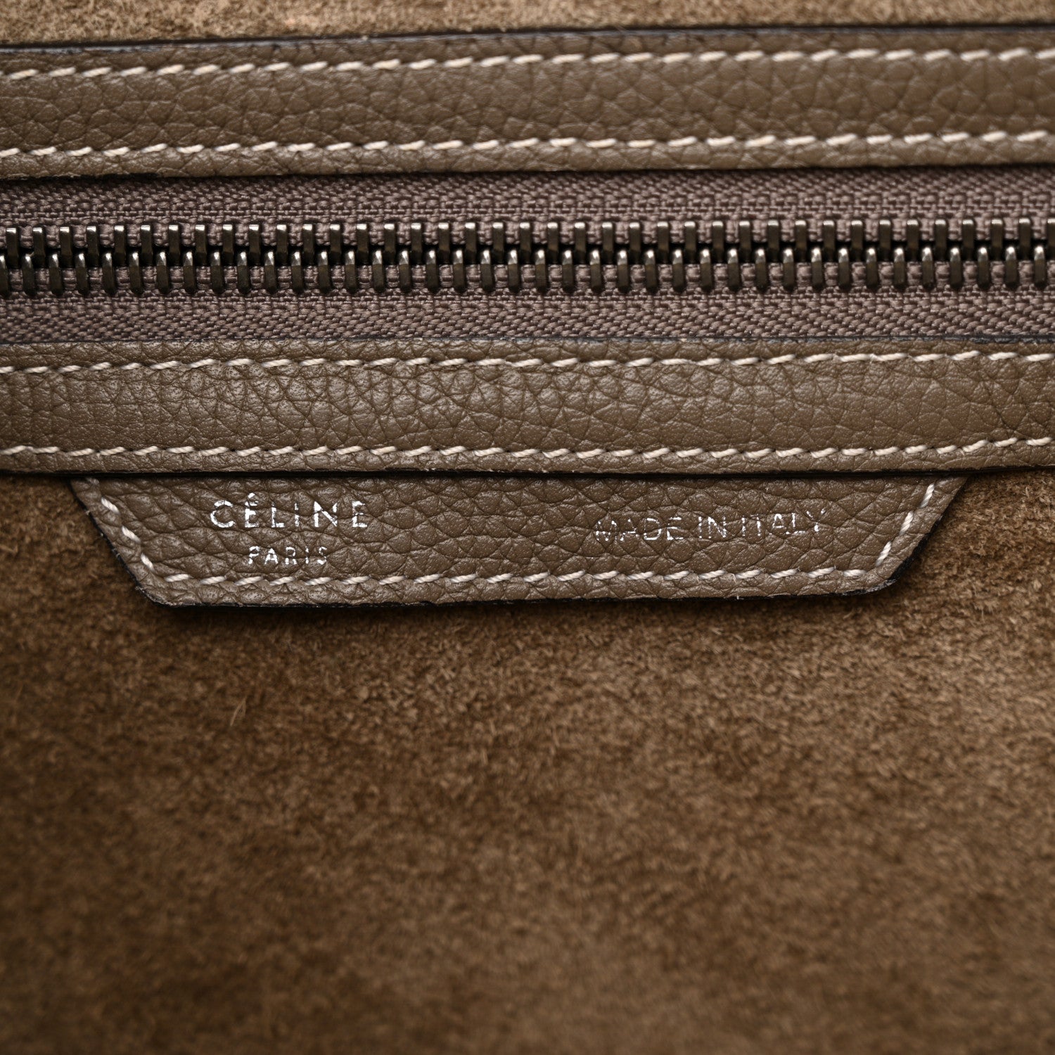Celine Drummed Calfskin Mini Luggage Souris 6 of 27