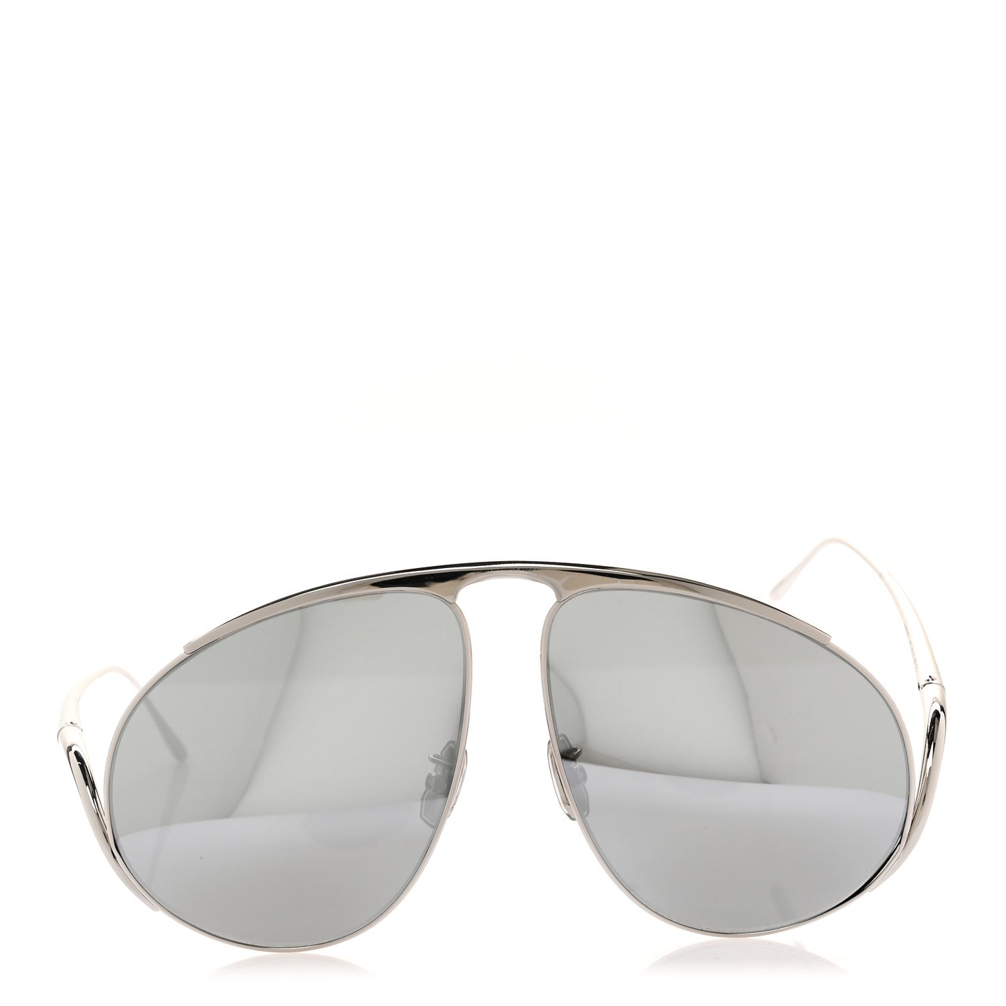 Metal Hillock Aviator Oversized Sunglasses LW40180U Silver