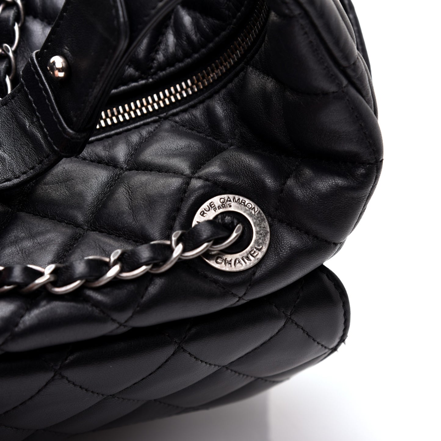 Lambskin Quilted Hobo Black