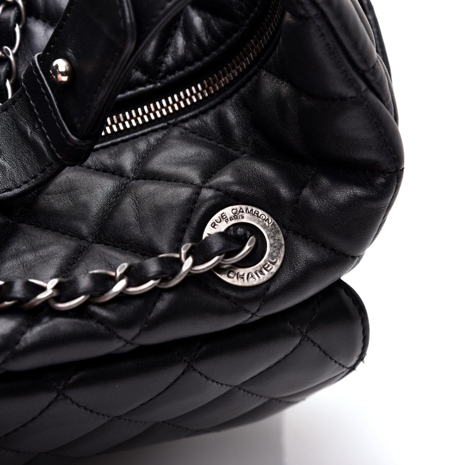 Chanel Lambskin Quilted Hobo Black 11 of 12