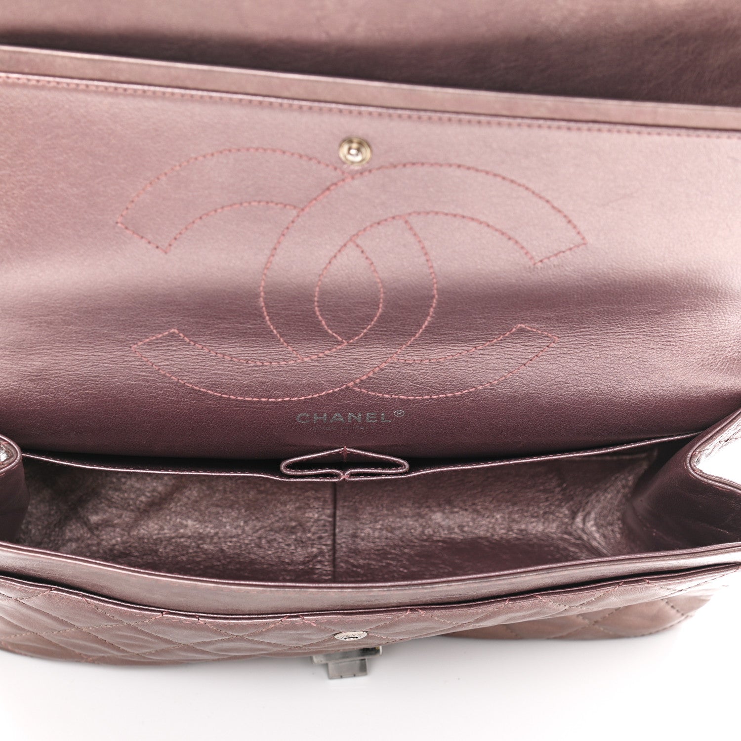 Chanel Metallic Aged Calfskin Quilted 2.55 Reissue 227 Flap Rose Fonce 4 of 9