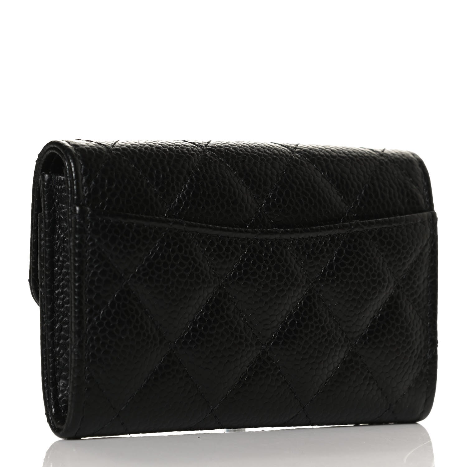 Chanel Caviar Quilted Flap Card Holder Wallet Black 3 of 11