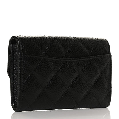 Chanel Caviar Quilted Flap Card Holder Wallet Black 3 of 11