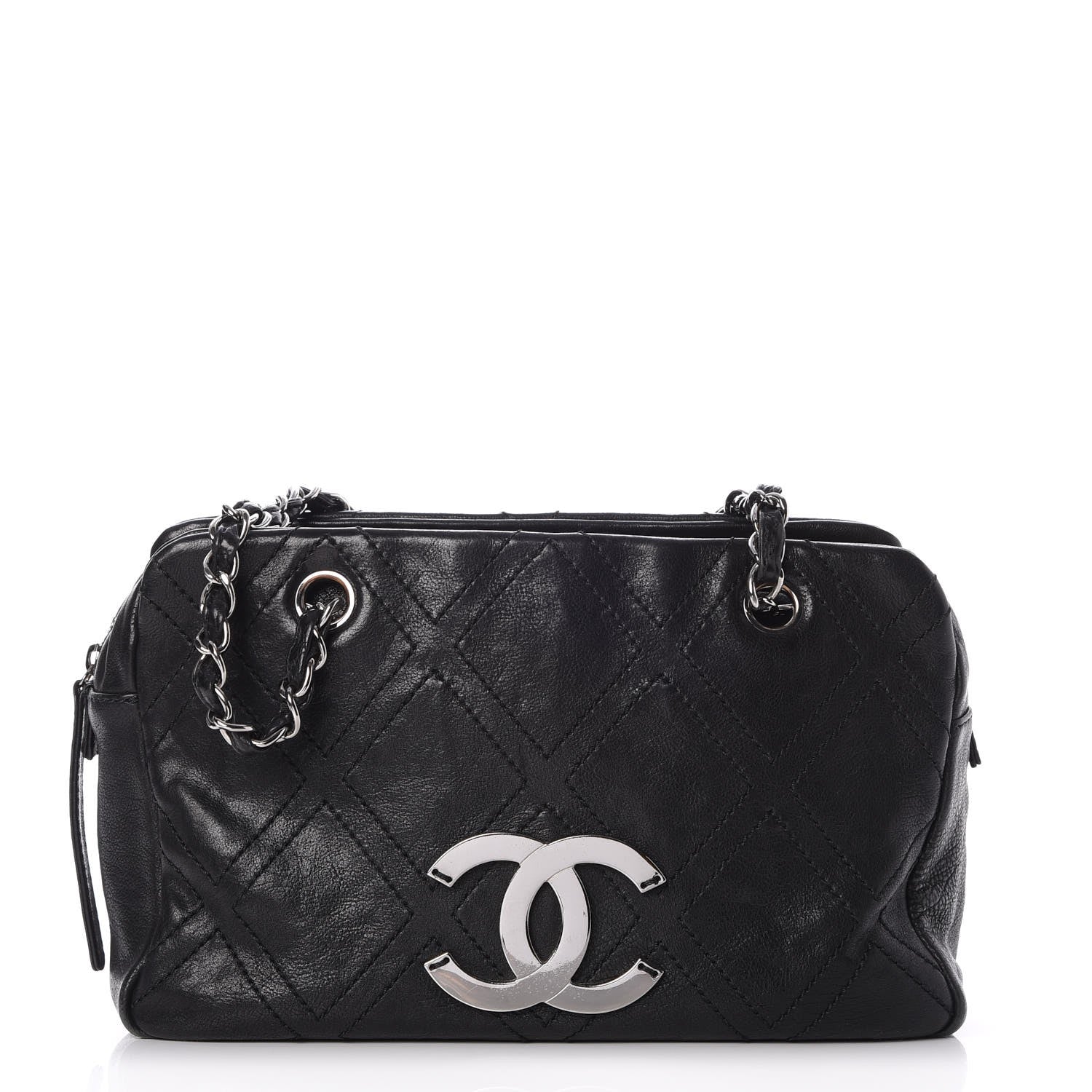 Chanel Calfskin Small Diamond Stitch Tote Black 1 of 13