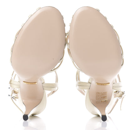 Gucci Vernice Crystal Sandals 35.5 VIntage White 5 of 11