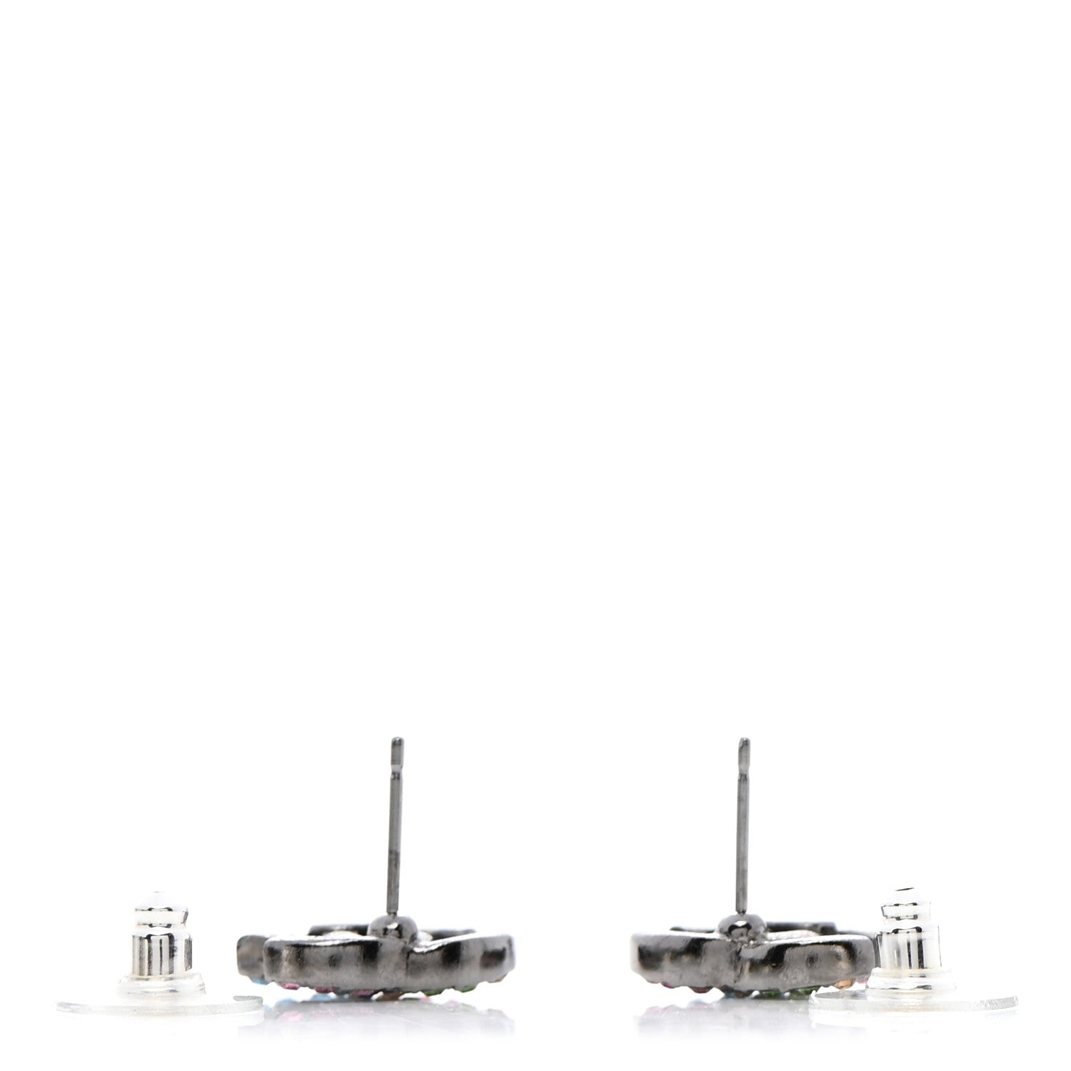 Chanel Ruthenium Crystal CC Earrings Multicolor 3 of 5