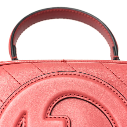 Gucci Sakai Be Green Calfskin Diagonal Stitched Blondie Top Handle Bag Pink 13 of 13