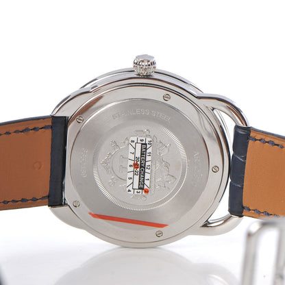 Hermes Stainless Steel Alligator 40mm Arceau Quartz Watch Bleu Abysse 3 of 9