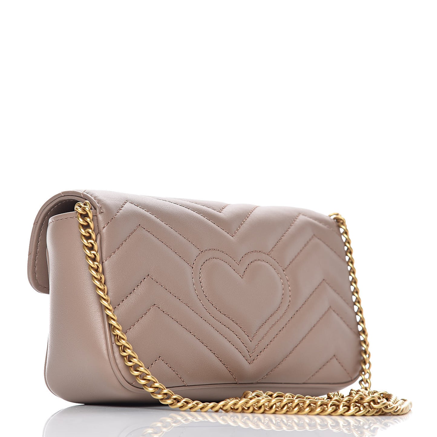 Calfskin Matelasse Super Mini GG Marmont Shoulder Bag Porcelain Rose