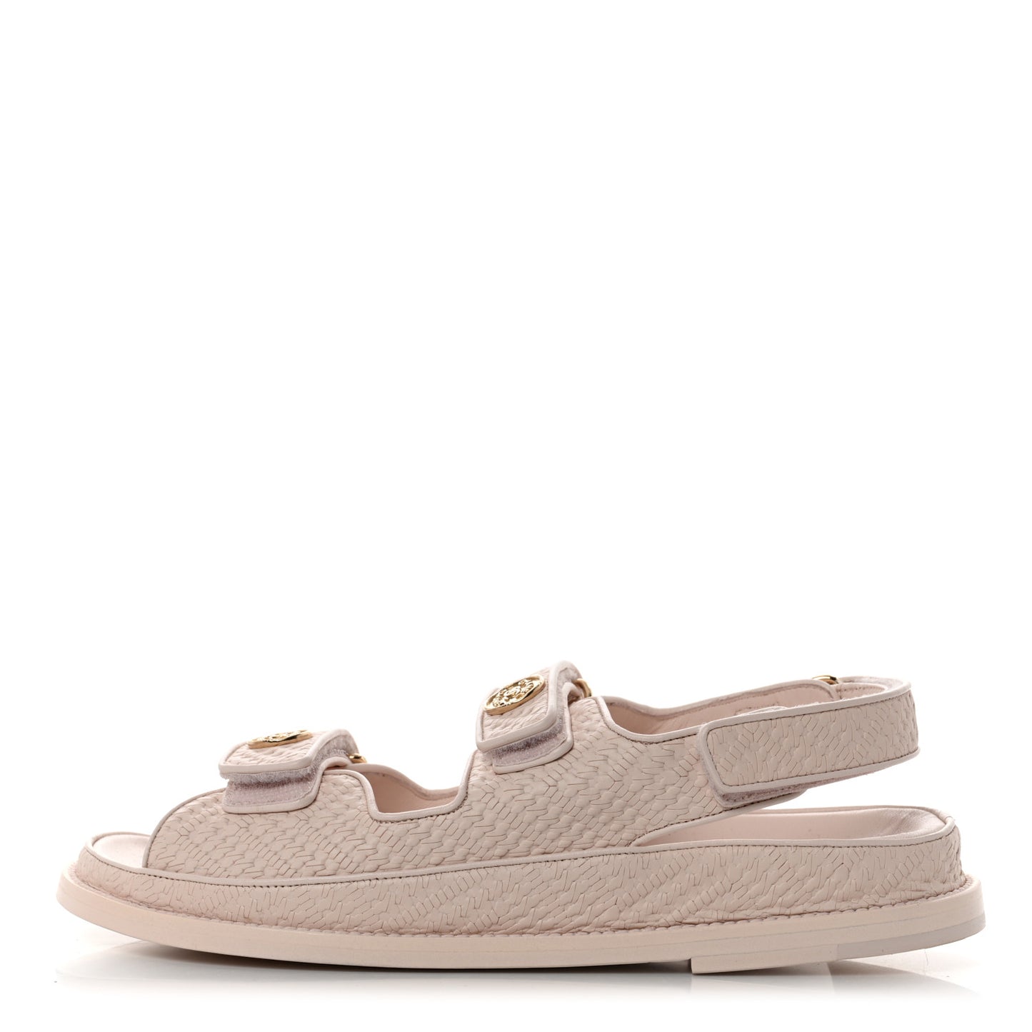 Calfskin Printed Velcro Dad Sandals 39 Pink