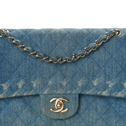 Chanel Denim Quilted Medium Double Flap Blue 8 of 10
