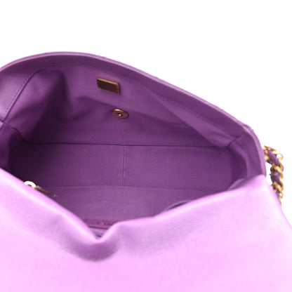 Chanel Shiny Caviar Quilted Large Chain Melody Flap Purple 5 of 10