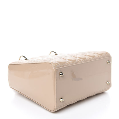 Christian Dior Patent Cannage Medium Lady Dior Beige 4 of 8