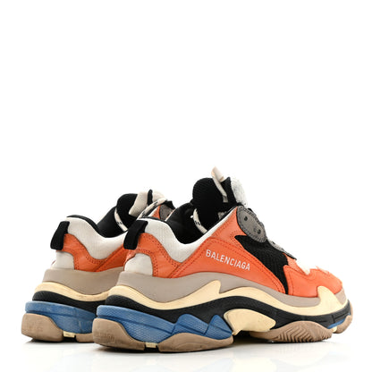 Balenciaga Mesh Nubuck Womens Triple S Sneakers 37 Orange Gris Black 4 of 14